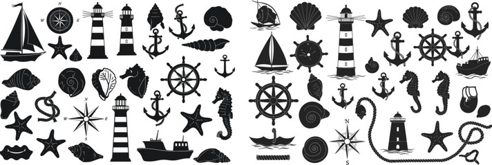 Nautical Icons Collection of Seafaring Symbols and Graphics