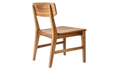 A wooden chair with a simple design isolated on transparent background, showcasing modern furniture
