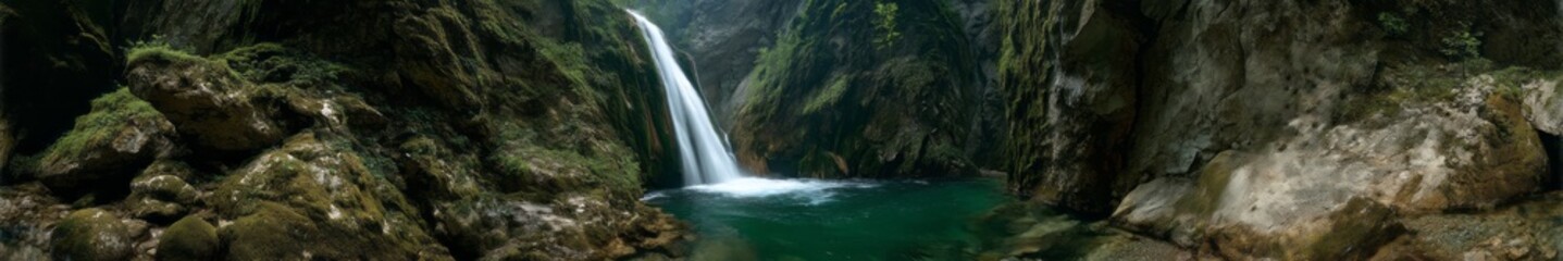 Fototapeta premium Majestic waterfall view nature hdr 360 degrees hdri environment