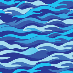 sea waves seamless pattern