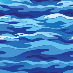 Fototapeta premium sea waves seamless pattern