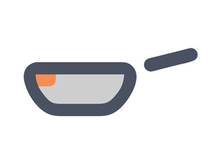 Simple Line Art Illustration of a Hot Pan with Steam , A minimalist, vector illustration of a frying pan heating up.