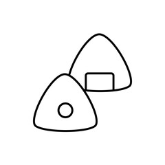 Onigiri Line Icon. Japanese Rice Ball for Menu and Web UI Design
