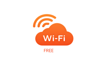 Orange cloud icon with Wi Fi signal and 'Free Wi Fi' text.