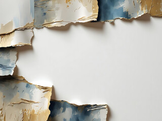 Old cracked wall and torn vintage paper background with textured grunge surface