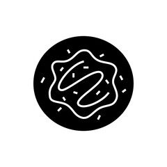 Obraz premium Okonomiyaki Silhouette Icon, Solid Glyph of Japanese Savory Pancake