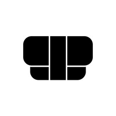 Egg Sushi Silhouette Icon, Egg Nigiri Glyph for Food Design