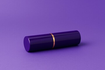 Elegant Purple Makeup Container Mockup on Minimalistic Background