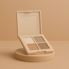 Minimalist Beige Makeup Palette Mockup on Monochrome Background