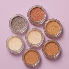 Luxurious Shimmer Eyeshadow Makeup Mockup on Pastel Background