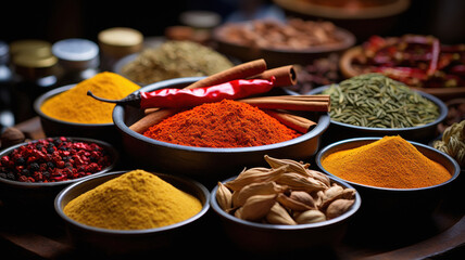 indian spices on shop