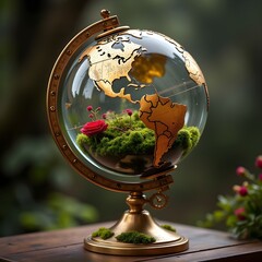  Miniature Terrarium Globes: A Glimpse of Nature Within Golden Earth
