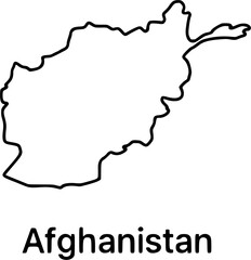 Detailed vector map illustration of Afghanistan's borders and geography
