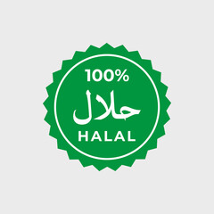 Halal Food Logo  Green Vector  - Modern Flat Design Label for Free Download
