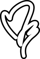 Heart continuous line drawing of love concept