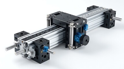 High-precision positioning system using linear rail with white background