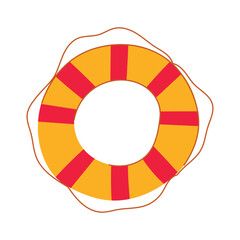 Obraz premium flotation lifebuoy cartoon vector illustration