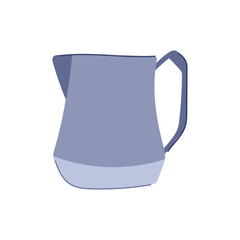 steel milk frothing pitcher cartoon vector illustration