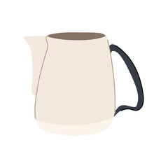 espresso milk frothing pitcher cartoon vector illustration