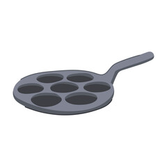 batter mini pancake pan cartoon vector illustration