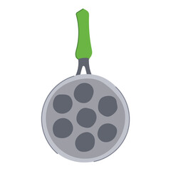 brunch mini pancake pan cartoon vector illustration