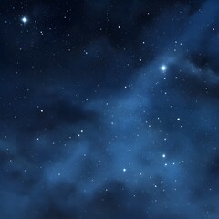 Starry night sky, a breathtaking celestial view. A stunning digital image of a dark night sky filled with countless twinkling stars and nebula-like clouds. 