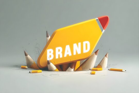 Creative branding concept with pencil and logo design