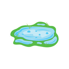 wet puddle cartoon vector illustration