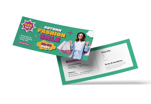 Autumn Fashion Sale Gift Voucher Template