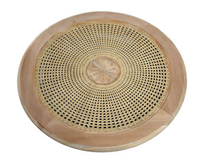 round country rattan woven top table