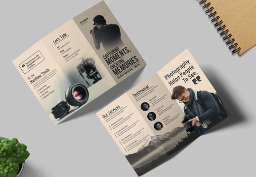 Minimal Photography Portfolio Trifold Brochure Template