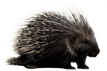   north american porcupine profile isolated on white background PNG ,ai generated