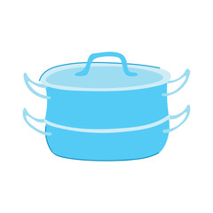 cooking steamer pot cartoon vector illustration
