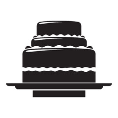 The sweet tower of joy – Cake silhouette shown in structured Cake vector – Cake illustration

