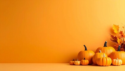 ハロフィンのイメージ　オレンジのかぼちゃの背景素材