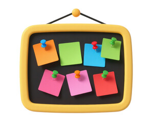 sticky notes on a blackboard