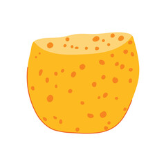 porous yellow sponge cartoon vector illustration