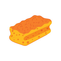 bath yellow sponge cartoon vector illustration