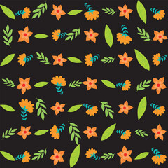 Florar Pattern. Abstract Floral Background Design with Artistic Botanical Elements