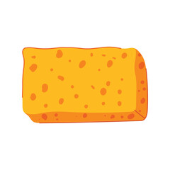 hygiene yellow sponge cartoon vector illustration