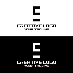 Obraz premium creative letter logo e design vector