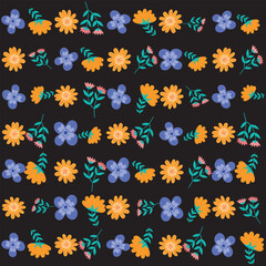 Florar Pattern. Abstract Floral Background Design with Artistic Botanical Elements