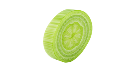 Cross section of a fresh banana stem showing its concentric rings texture