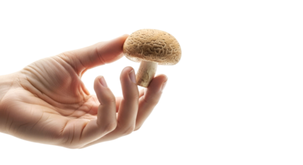Close-up of a Fresh Mushroom Held in a Hand