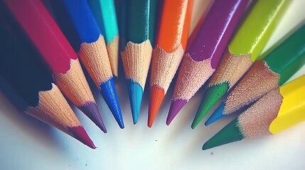Naklejka premium Colorful pencils close-up