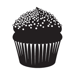 A single-serve moment of joy – Cupcake silhouette styled with soft Cupcake vector – Cupcake illustration


