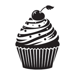 Baked beauty in miniature – Cupcake silhouette refined through cozy Cupcake vector – Cupcake illustration

