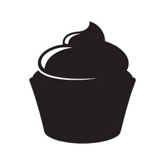 The frosting crown of desserts – Cupcake silhouette created with elegant Cupcake vector – Cupcake illustration


