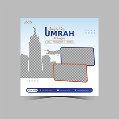 Hajj and umrah package social media post for travel agency