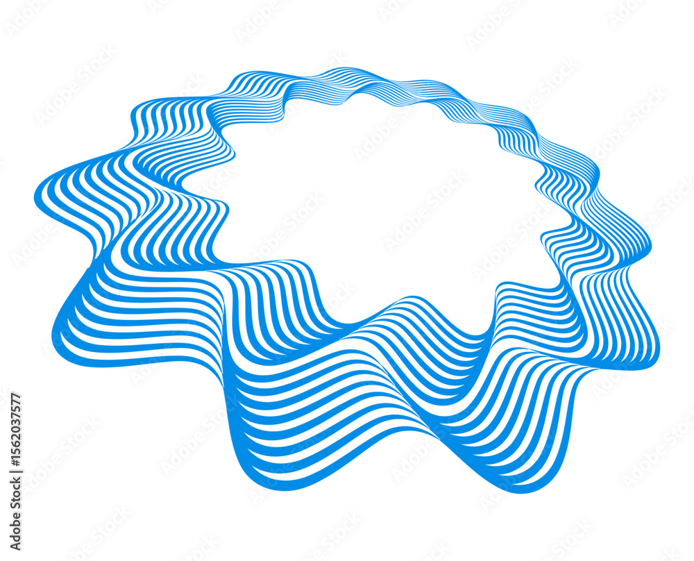 Poster abstract background with blue waves design element wave lines guilloche curve line background circle